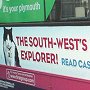 Casper the commuting cat depicted on buses in the Plymouth area
