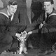 HMS Belfast sailors and ship's cat, 1942