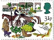 Small cat on GB British Fairs stamp, 1983