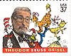 USA stamp honouring Dr Seuss's birth centenary, with some of his creations