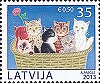 Latvia: one of two cat stamps, July 2013