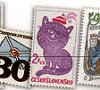 Czech Republic, June 2018: Dandy Cat 1980 stamp image on label
