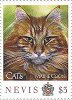Nevis, 2012: Maine Coon from a strip of 3 cat stamps that seem to be a new discovery