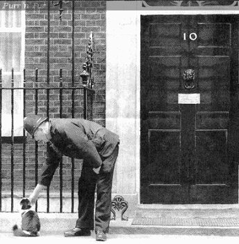 Humphrey with policeman, 10 Downing Street