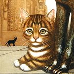 Mike, the British Museum kitten, painted in 1995, copyright Frances Broomfield