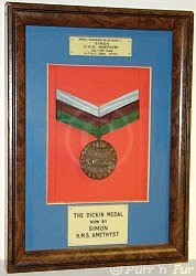 Simon's Dickin Medal on display at HMS Collingwood, 2010