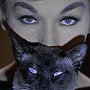 Witch's familiar Pyewacket the cat, with actress Kim Novak - Bell Book and Candle, 1958