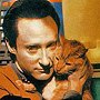 Spot the cat with Data, in Star Trek, the Next Generation