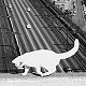 One of the white cats on the parapet of the Pylon Lookout, Sydney Harbour Bridge, Australia - click to enlarge