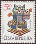 Czech Republic 2001: greetings stamp with 'cat organ' and kitten