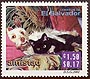 El Salvador 2001: black cat with white dog